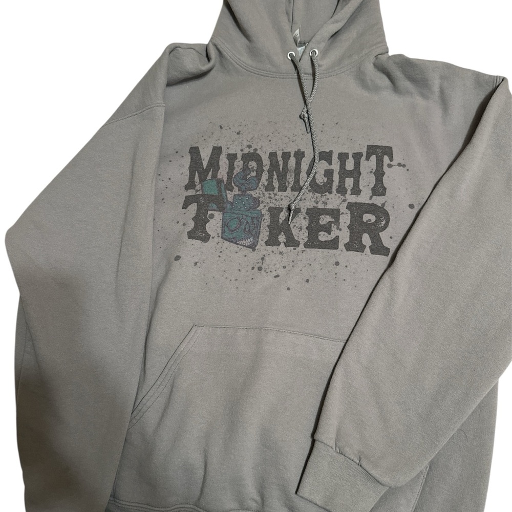 Jerzees Gray Graphic Hoodie.       Midnight Toker